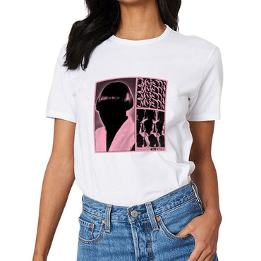 Inkmay Casual Cotton T-shirt Abstract Art With Geometric Shapes Unisex T-shirtSleek ClassicSeries T-Shirt