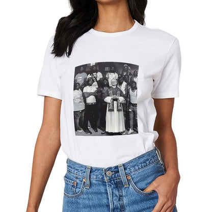 Inkmay Casual Cotton T-shirt Group Photo With Priest And Friends Unisex T-shirtComfortSeries Recycled T-Shirt