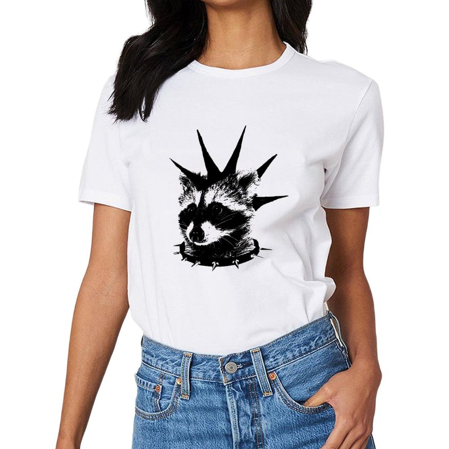 Inkmay Casual Cotton T-shirt Abstract Black And White Design Art Unisex T-shirtCityStyle Solid T-Shirt