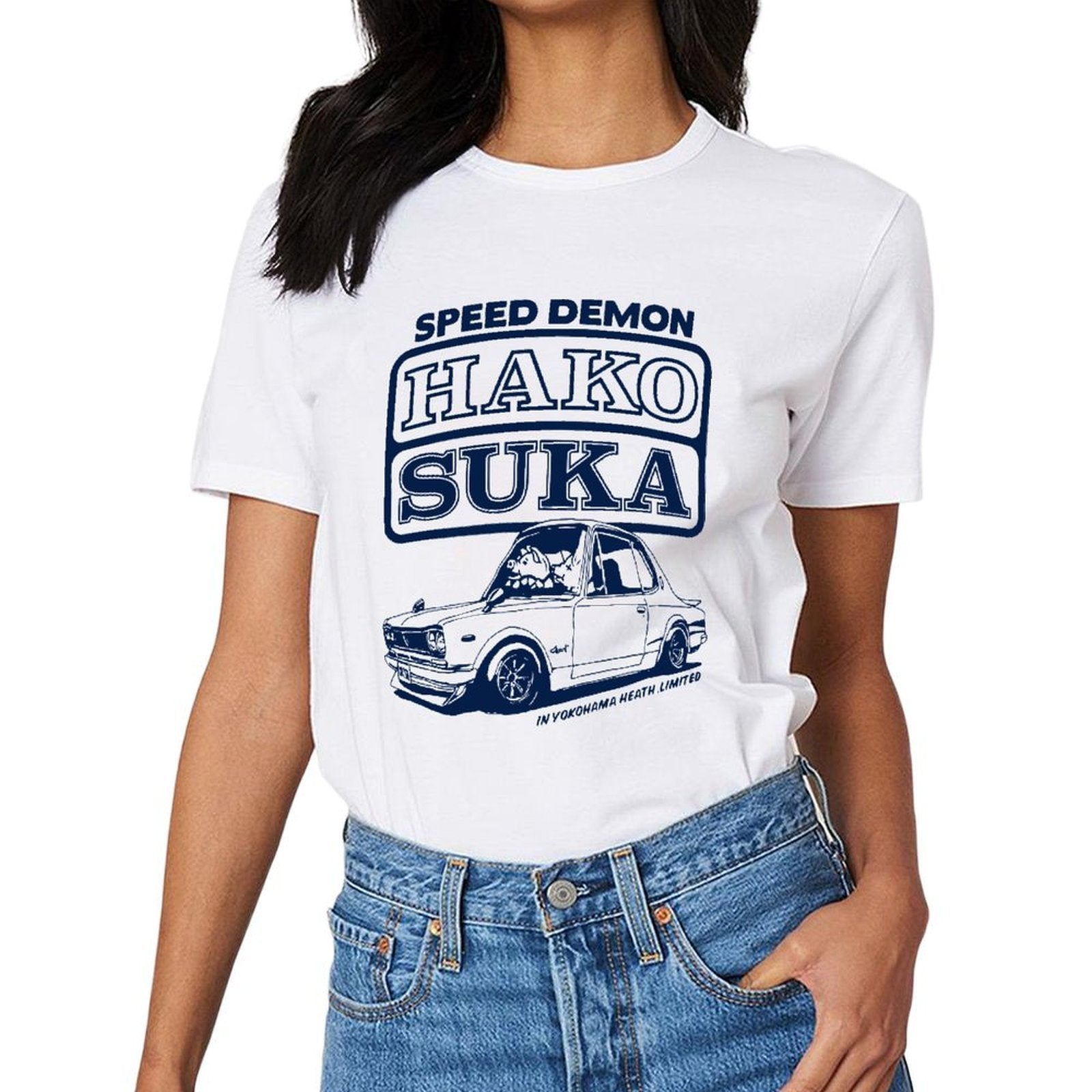 Inkmay Casual Cotton T-shirt Solid Navy Blue Background No Prints Unisex T-shirtVintage Casual T-Shirt
