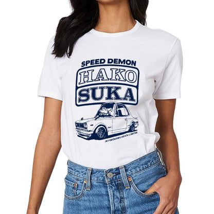 Inkmay Casual Cotton T-shirt Solid Navy Blue Background No Prints Unisex T-shirtVintage Casual T-Shirt