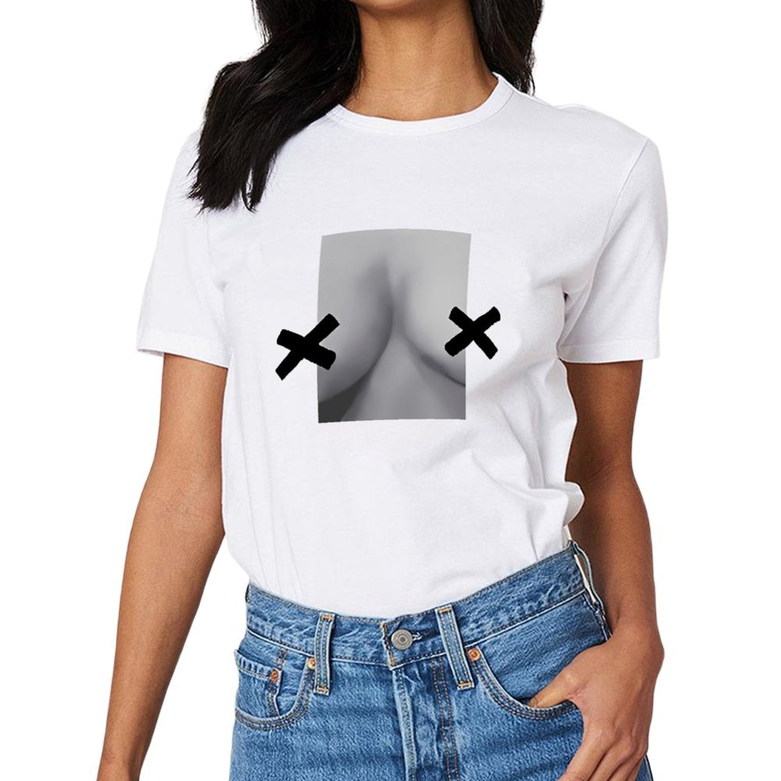 Inkmay Casual Cotton T-shirt Abstract Legs With Black Shadows Unisex T-shirtActiveStyle Print-Ready T-Shirt