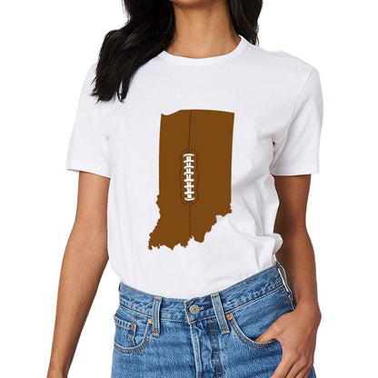 Inkmay Casual  Cotton T-shirt Football Design With White Laces Unisex T-shirtSoftLine Neat T-Shirt