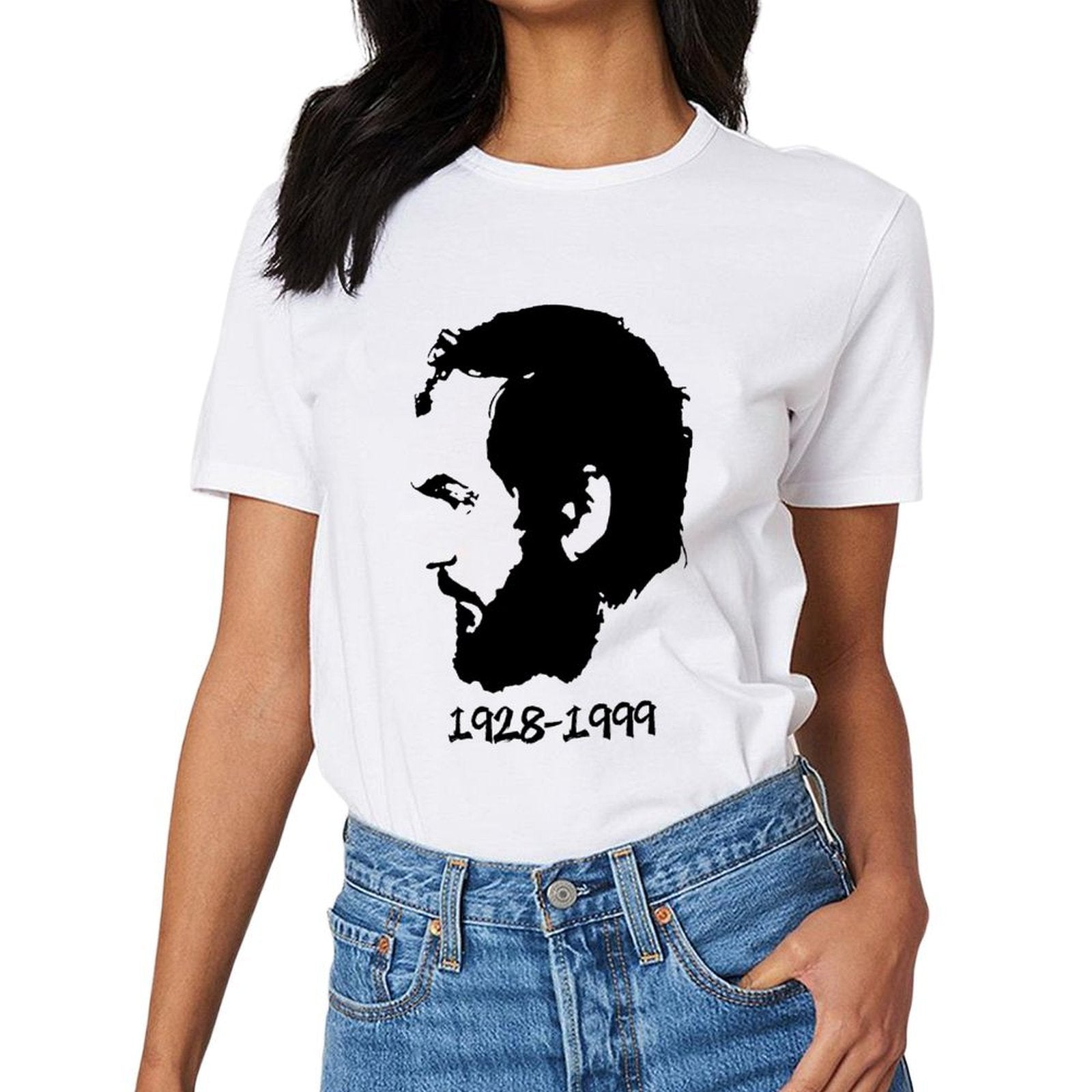 Inkmay Casual Cotton T-shirt Abstract Black And White Design Art Unisex T-shirtAllSeason Cotton T-Shirt