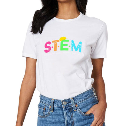 Inkmay Casual Cotton T-shirt Colorful Abstract Art With Bright Elements Unisex T-shirtLogo-Ready Original T-Shirt