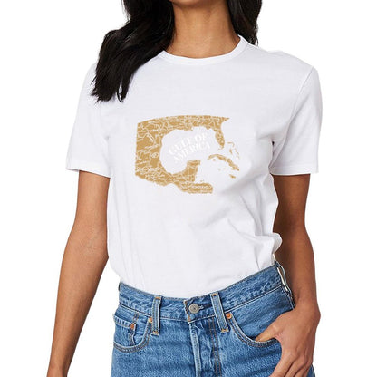 Inkmay Casual Cotton T-shirt Map Of Gulf Of America Unisex T-shirtPromotional Classic Fit T-Shirt