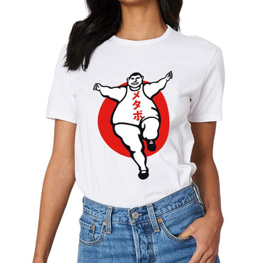 Inkmay Casual Cotton T-shirt Bold Red Circle With Sumo Wrestler Unisex T-shirtActiveStyle Softstyle T-Shirt
