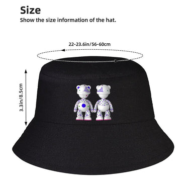 Black Bucket Hat with Subtle Logo Print Design