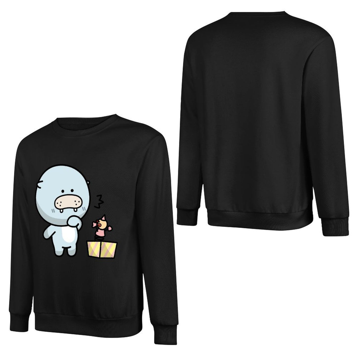 Front Patterned Long Sleeve TopCleanCut Oversized