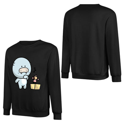 Front Patterned Long Sleeve TopCleanCut Oversized