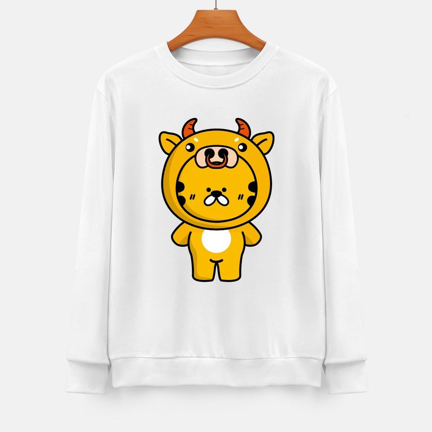 Front Patterned Long Sleeve TopFresh Smooth Feel