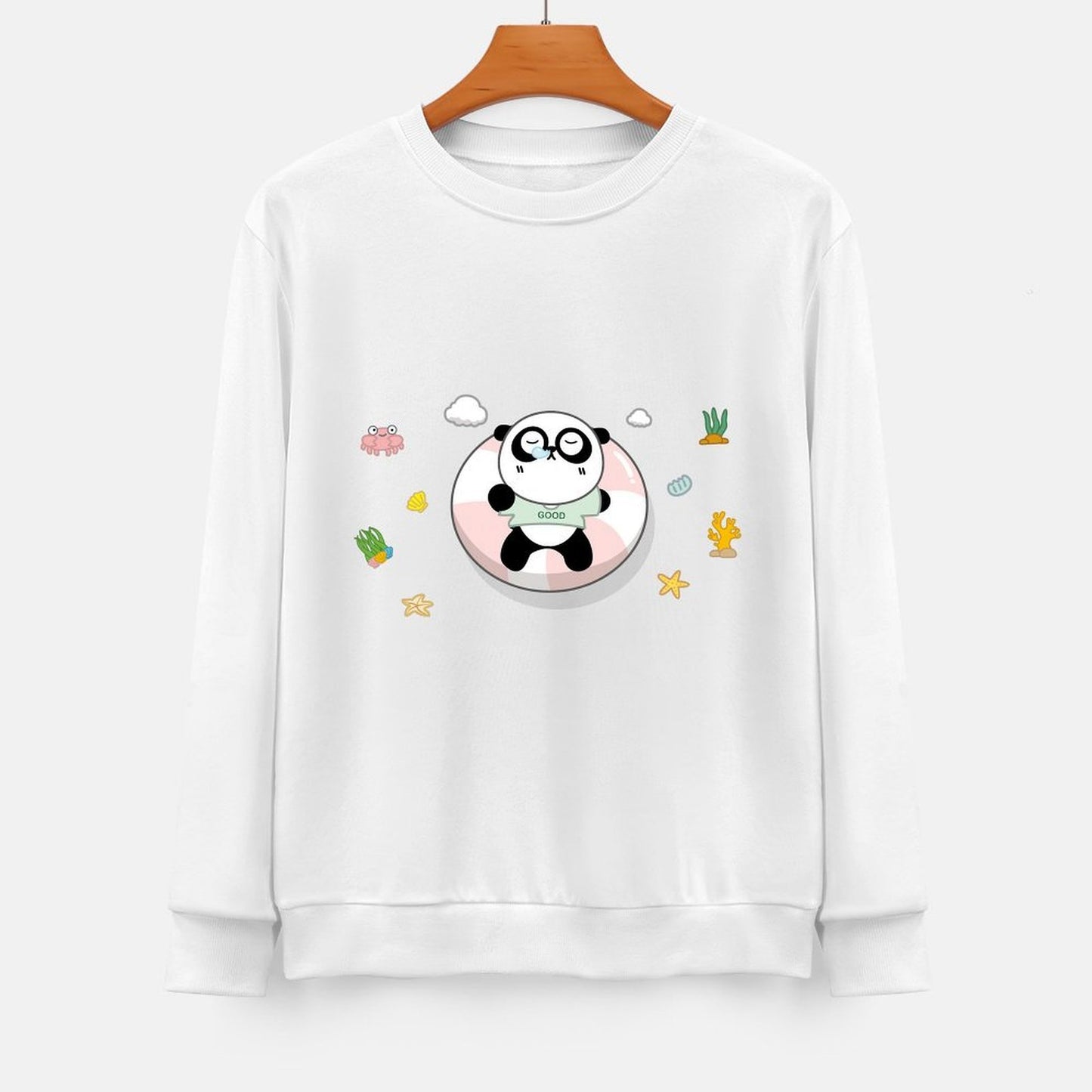 Front Patterned Long Sleeve TopLooseFit Breathable