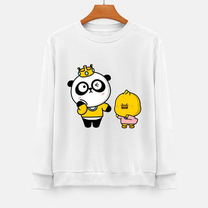 Front Patterned Long Sleeve TopCrewneck Smooth