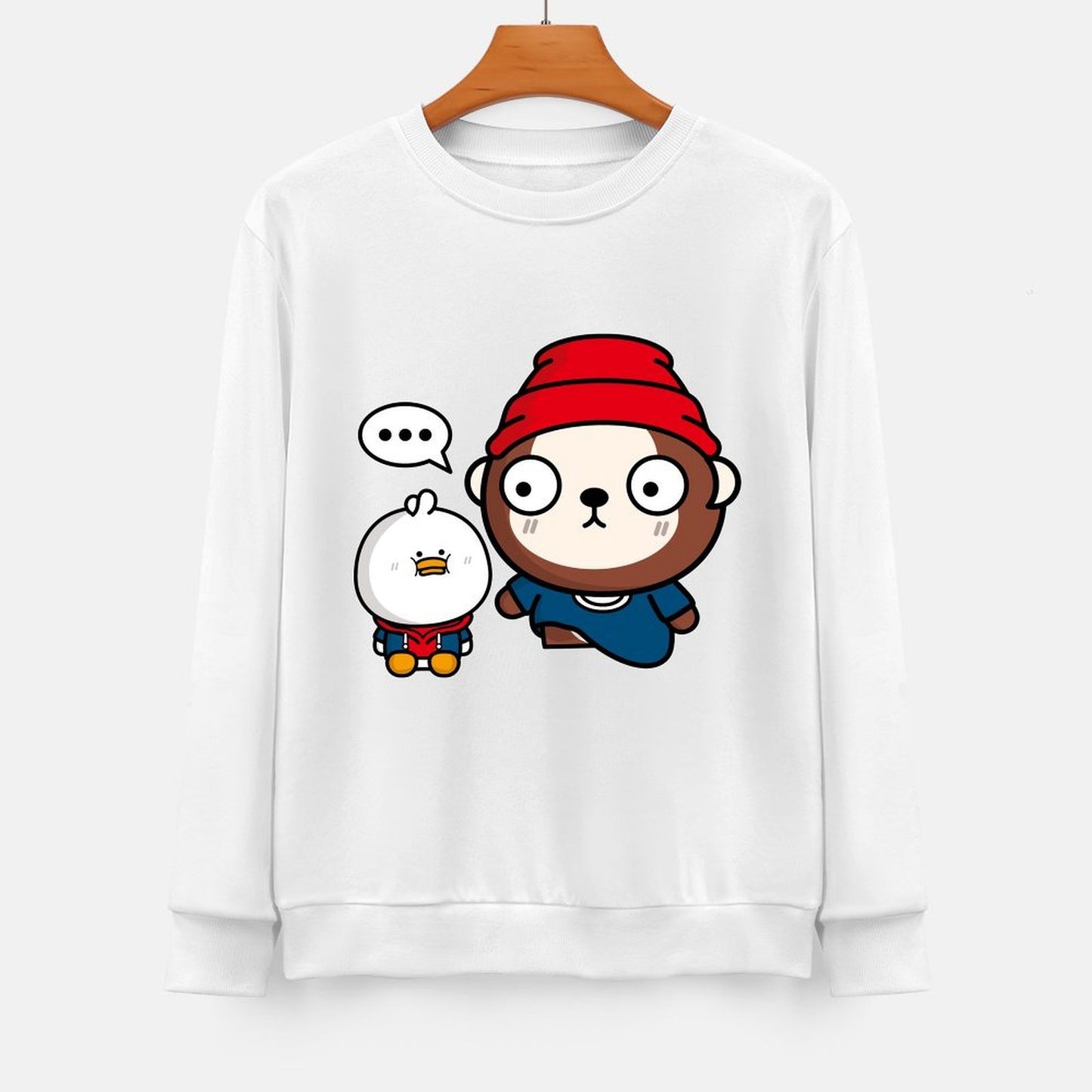 Front Patterned Long Sleeve TopHeavyweight Breathable