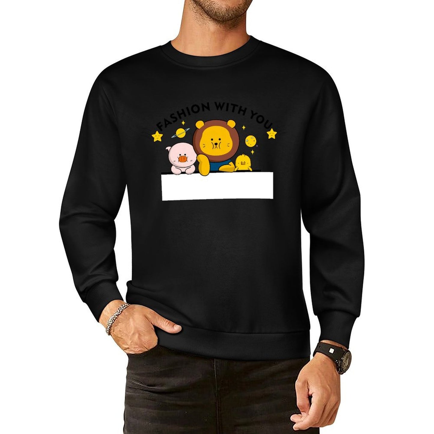 Front Patterned Long Sleeve TopBreathable EasyWear