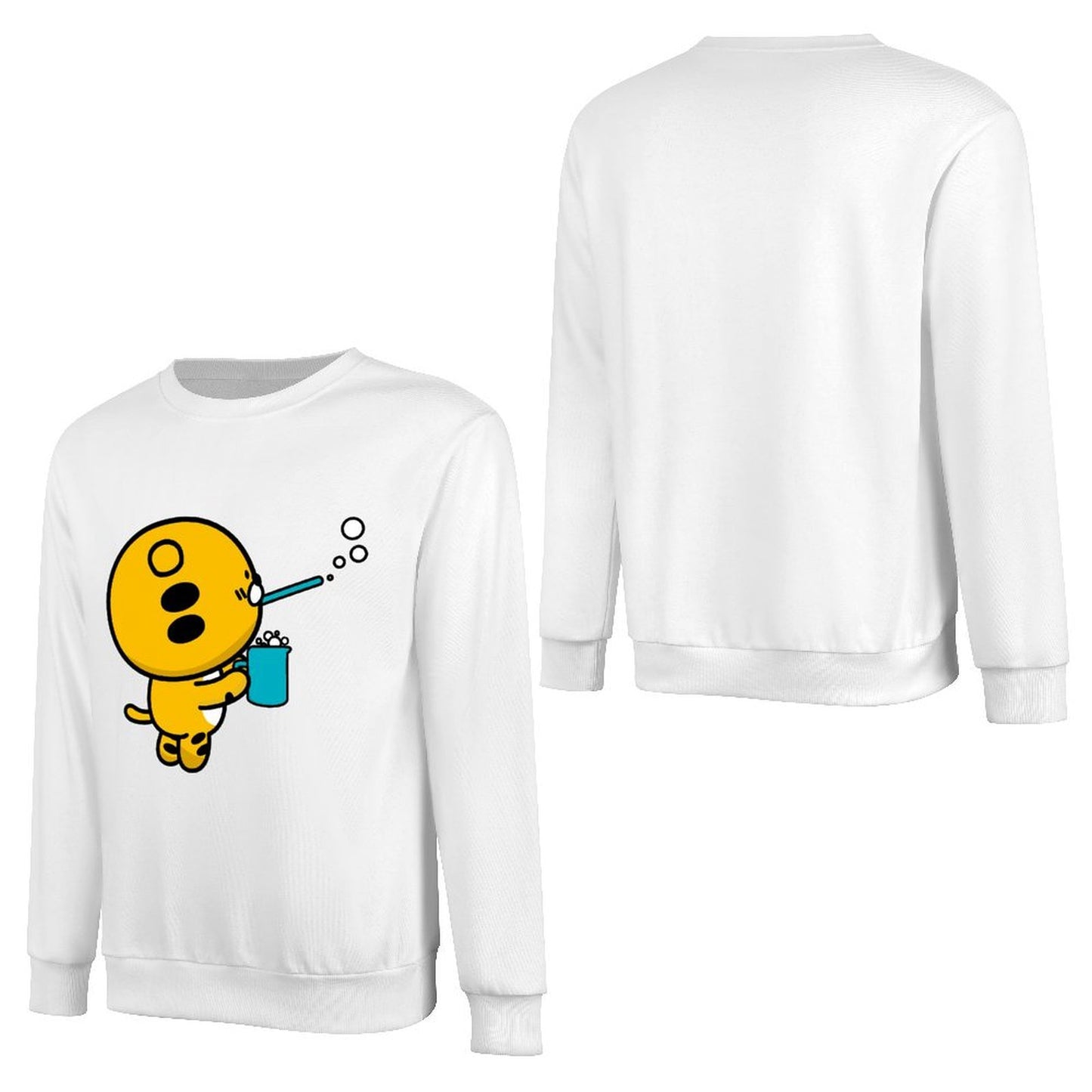 Front Patterned Long Sleeve TopSmooth Feel Fade-Resistant