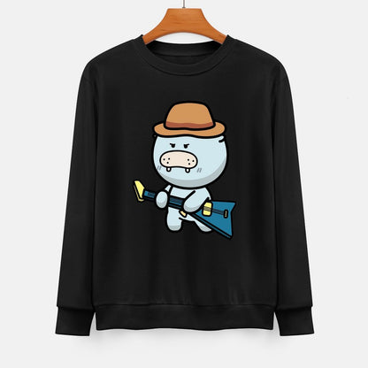  Front Patterned Long Sleeve TopPrinting Sharp