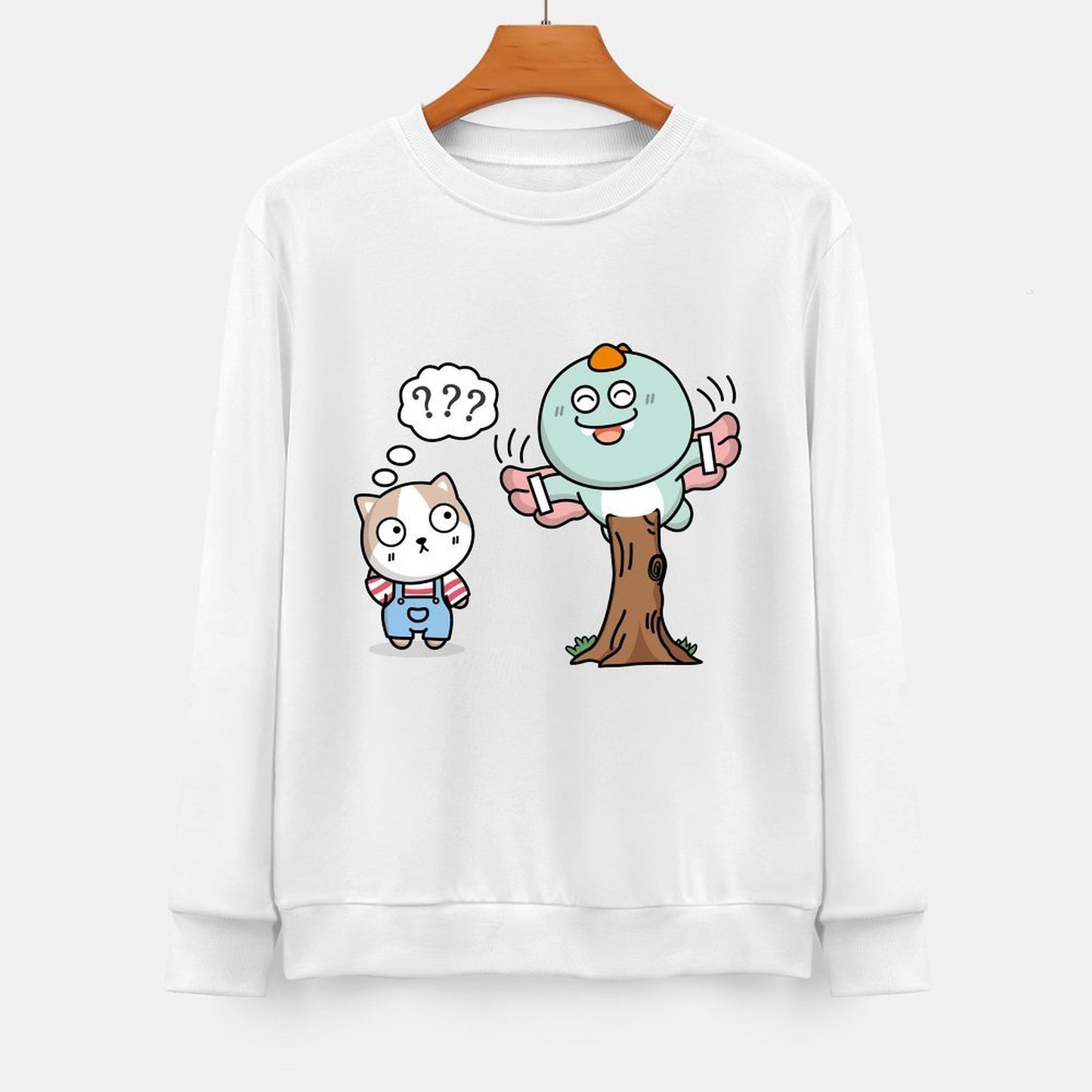 Front Patterned Long Sleeve TopEasyWear Fade-Proof