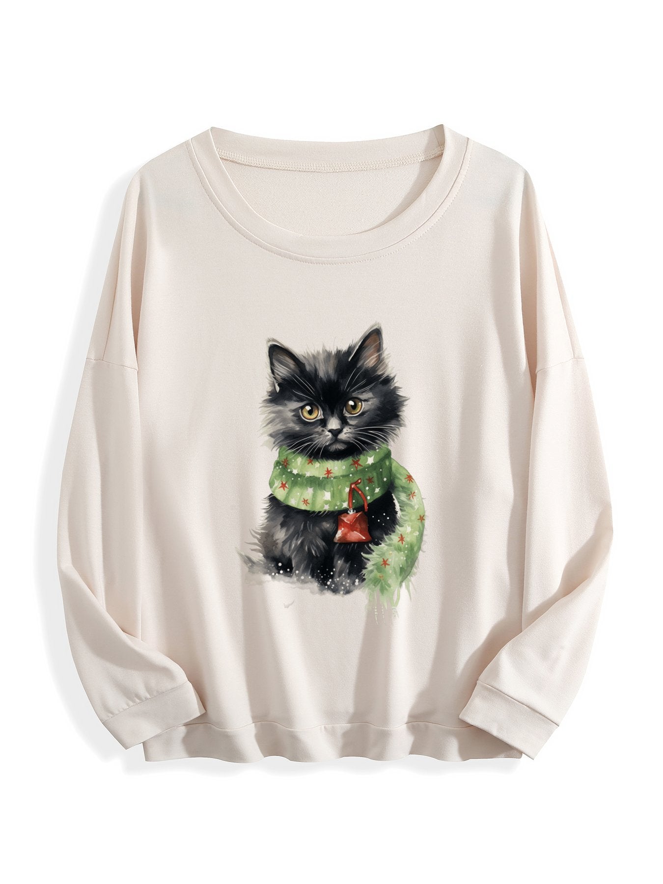 Customizable Christmas-themed long-sleeved Christmas Black CAT