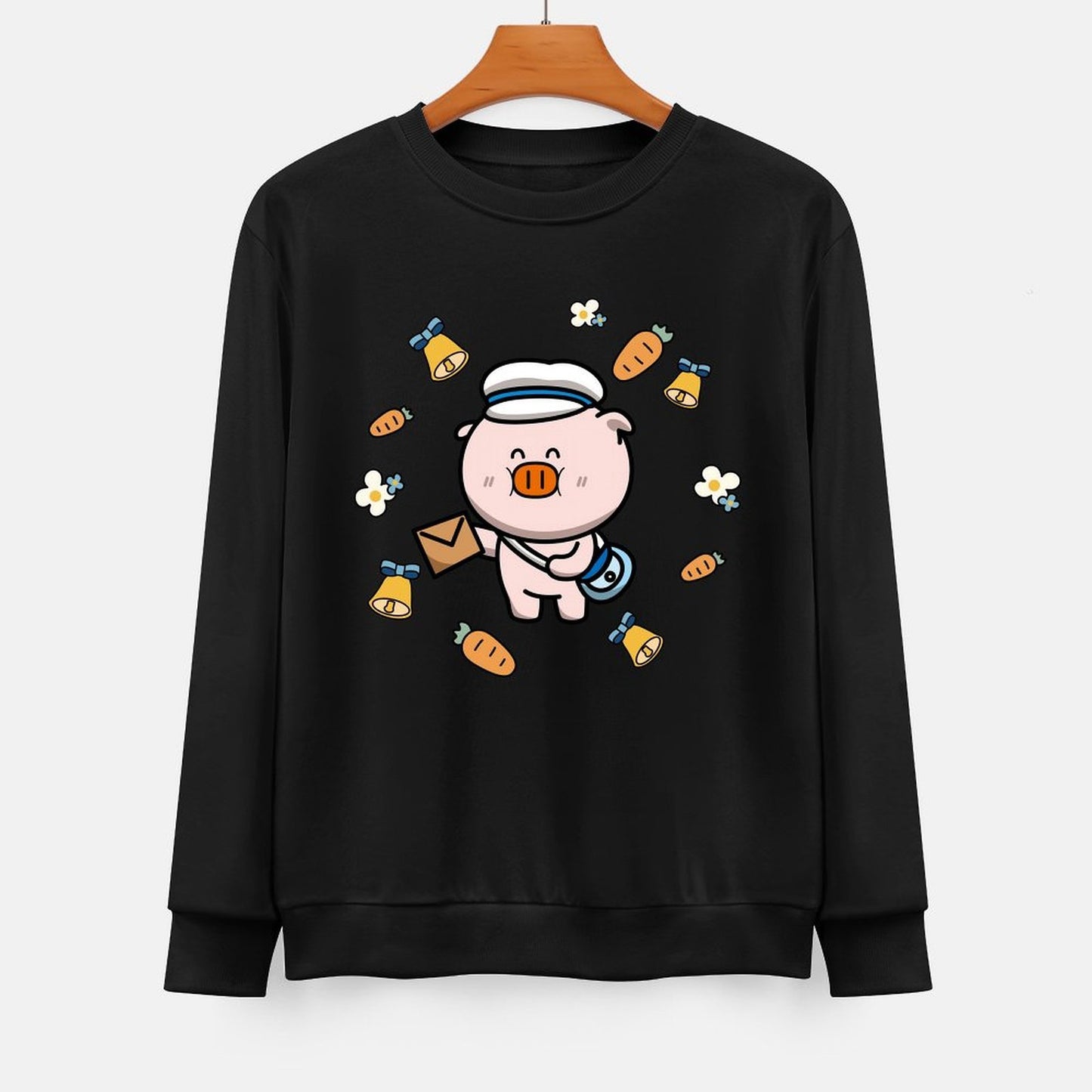  Front Patterned Long Sleeve TopPremium Double-Stitched