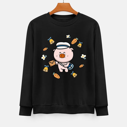  Front Patterned Long Sleeve TopPremium Double-Stitched