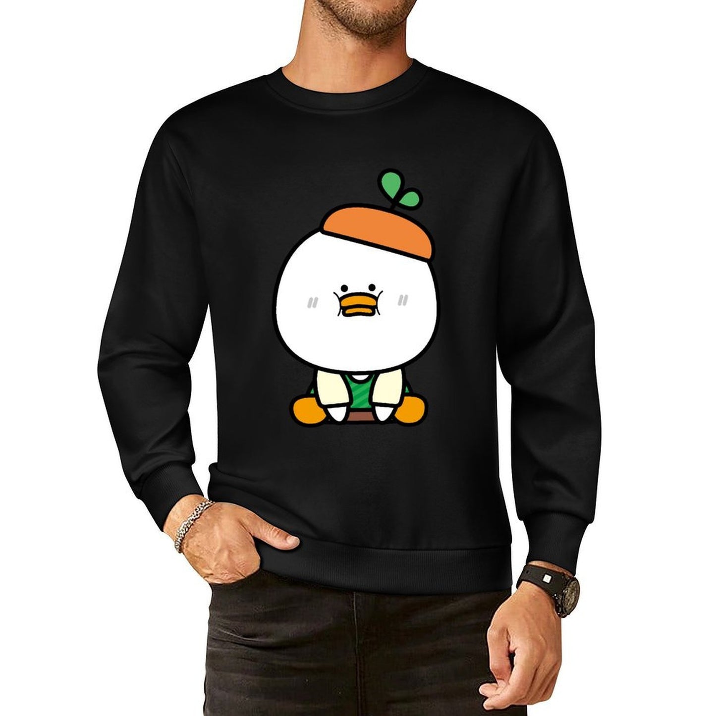 Front Patterned Long Sleeve Top100% Cotton Modern