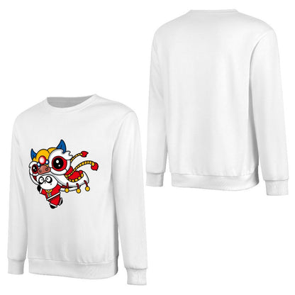 Front Patterned Long Sleeve TopFade-Resistant Crewneck