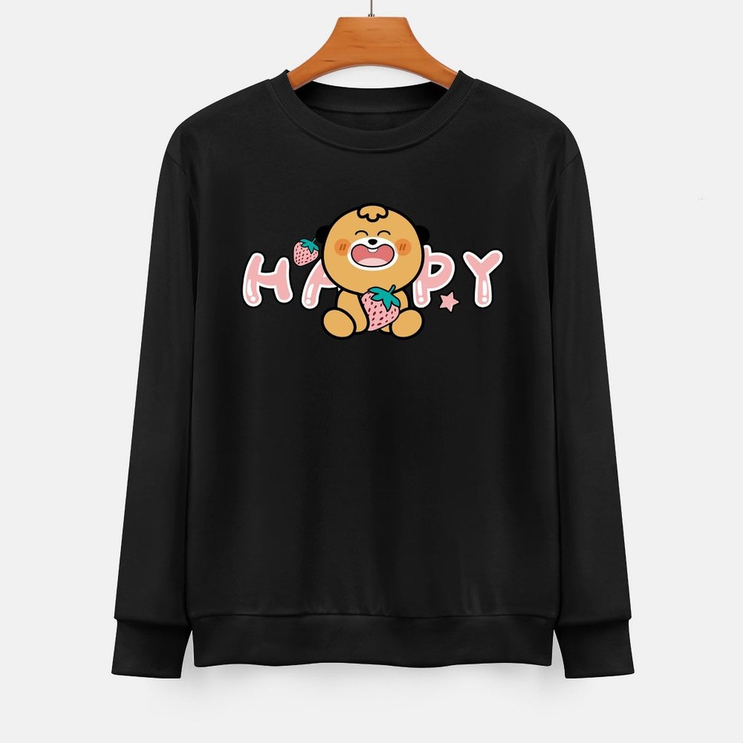  Front Patterned Long Sleeve TopComfort Solid