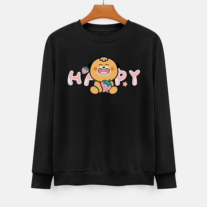  Front Patterned Long Sleeve TopComfort Solid