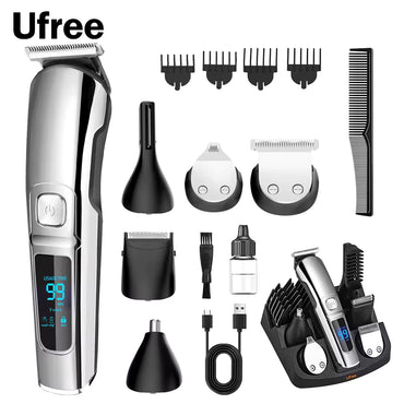 Ufree Beard Trimmer for Men, Waterproof Electric Razor for Nose, Body, Face & Mustache, Cordless Hair Clippers Shavers Grooming
