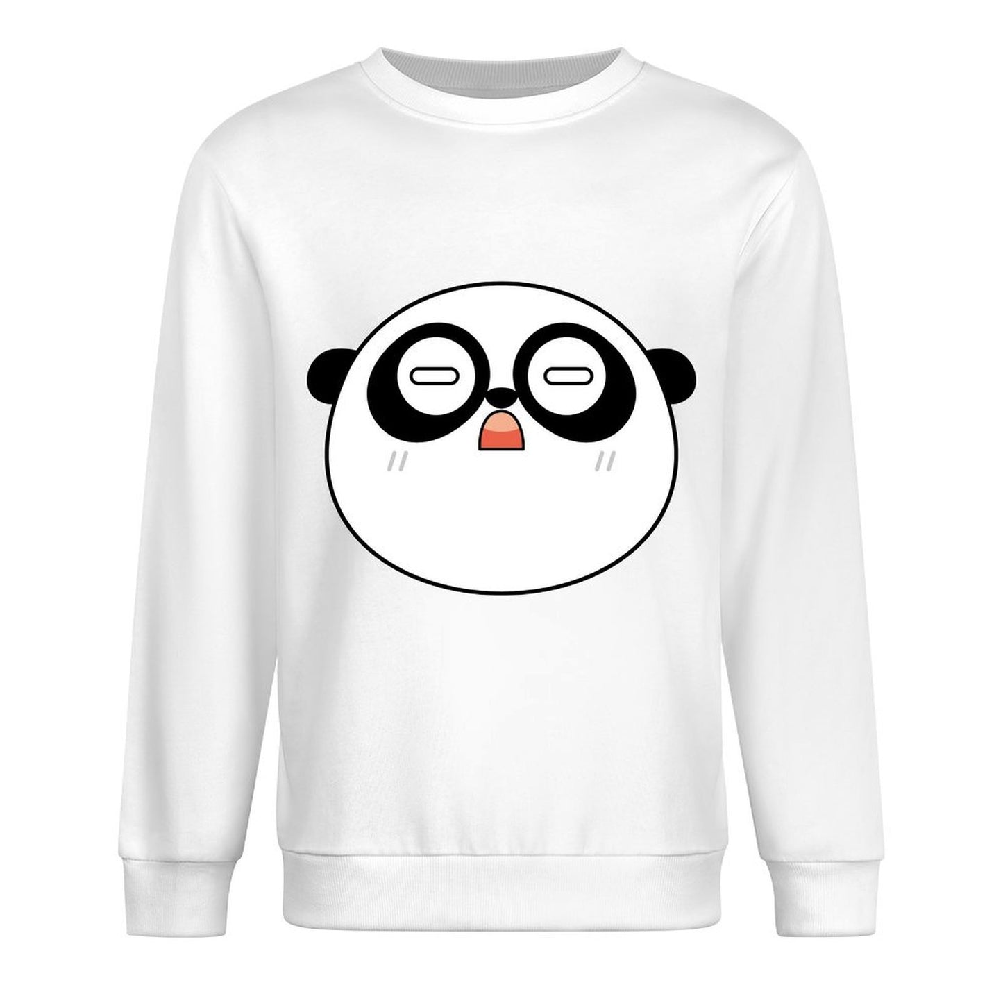 Front Patterned Long Sleeve TopSharp Crewneck