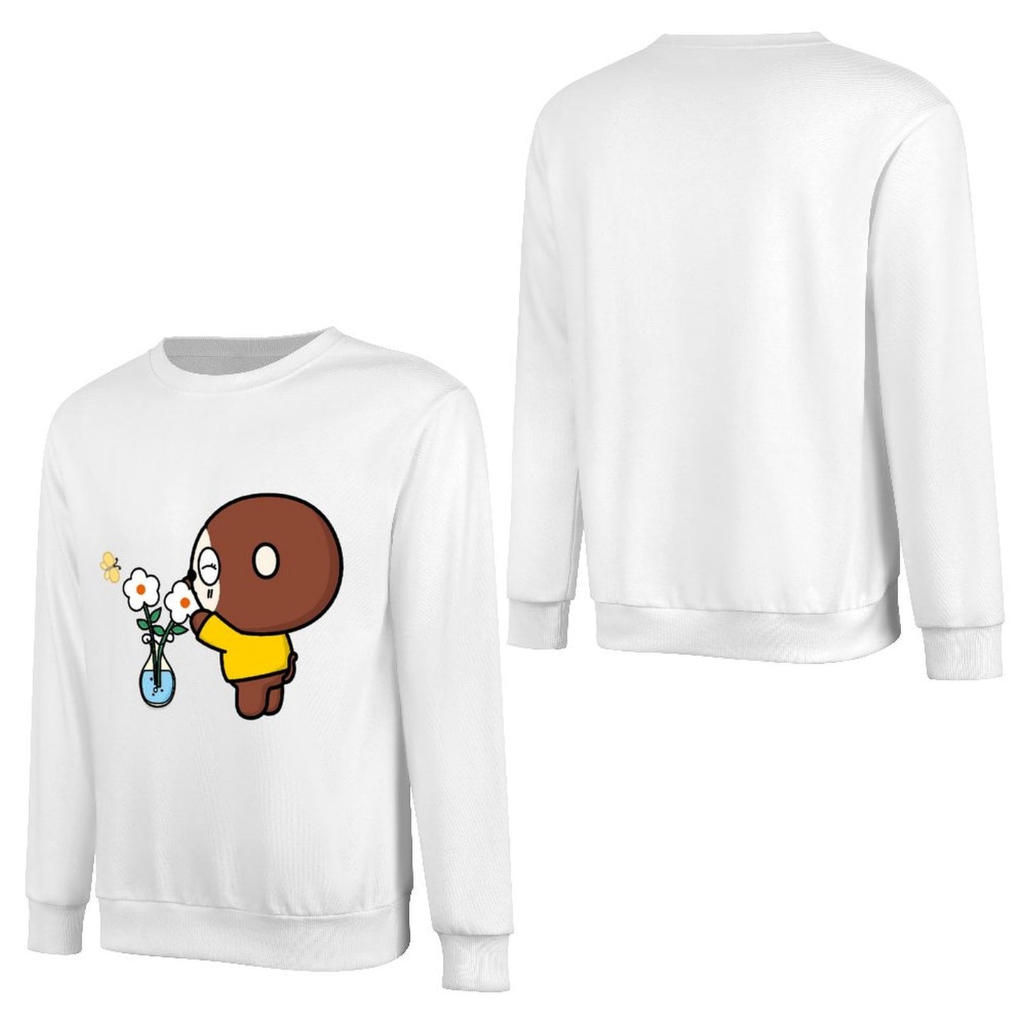 Front Patterned Long Sleeve TopSeamless Wrinkle-Free