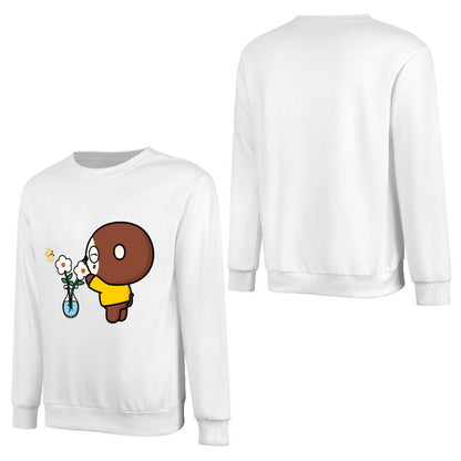 Front Patterned Long Sleeve TopSeamless Wrinkle-Free