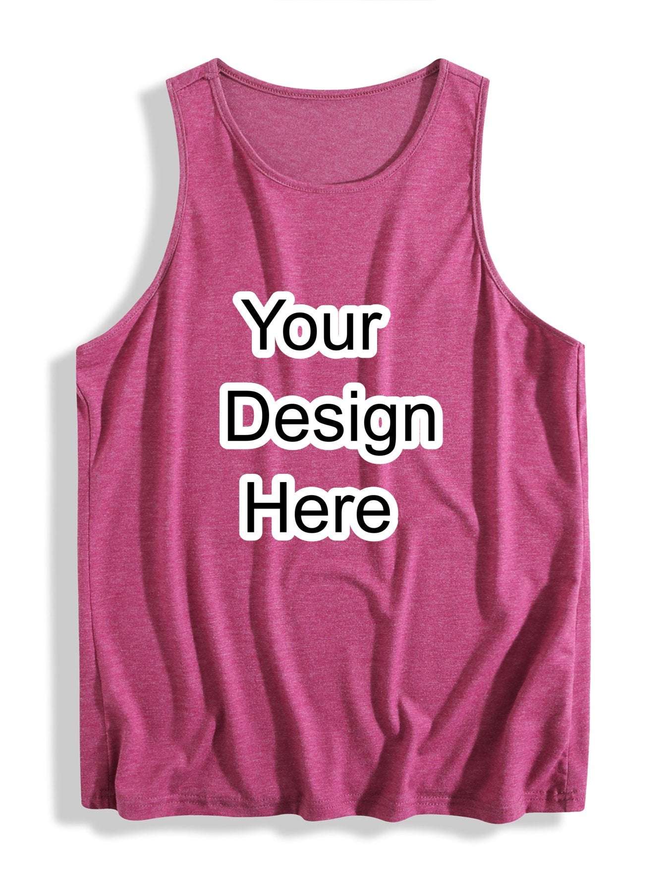 Custom-made rose red comfortable and stylish women's sleeveless T-shirt