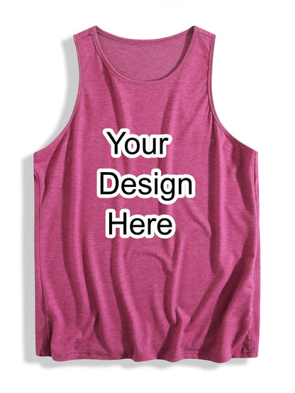 Custom-made rose red comfortable and stylish women's sleeveless T-shirt