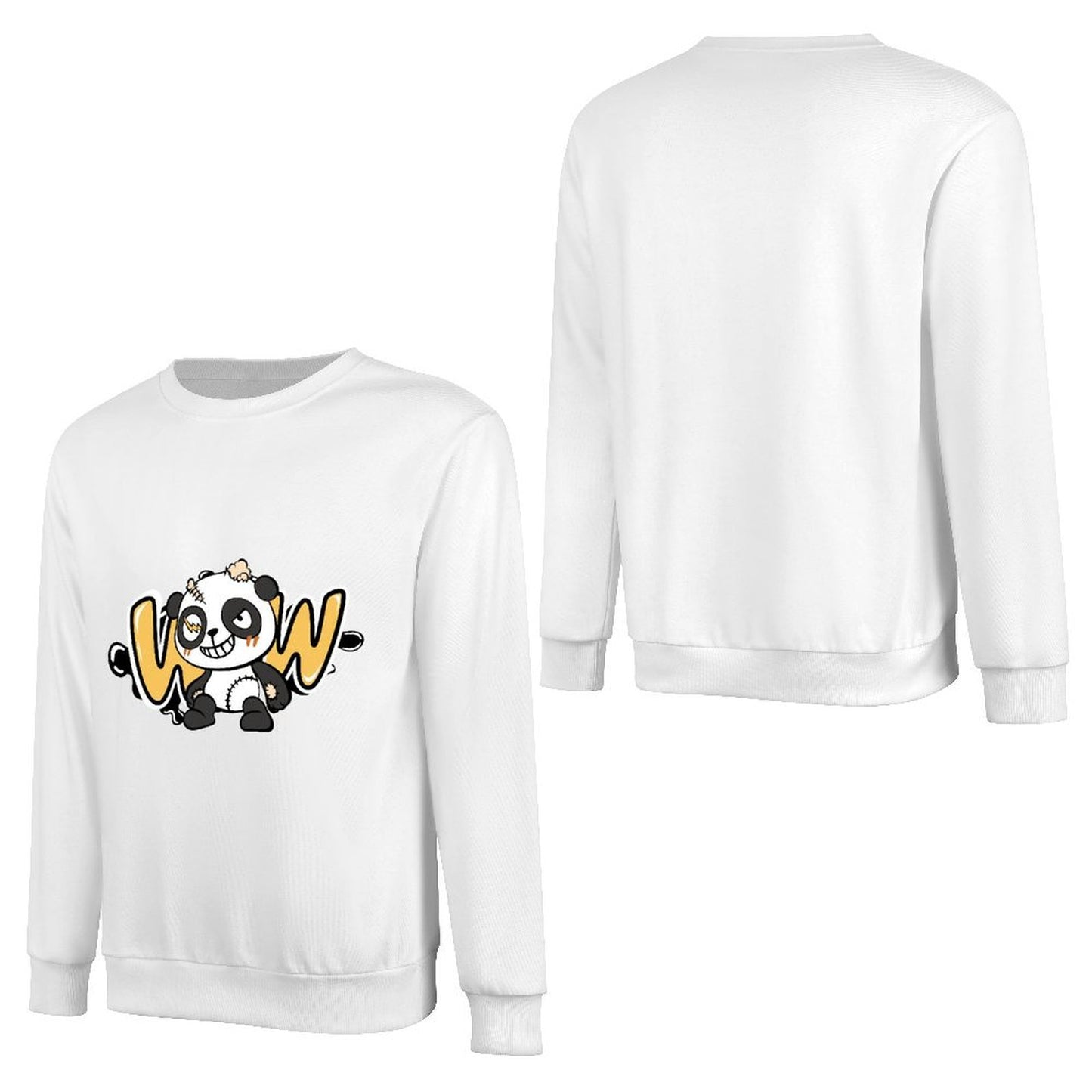 Front Patterned Long Sleeve TopCrew Neck Modern