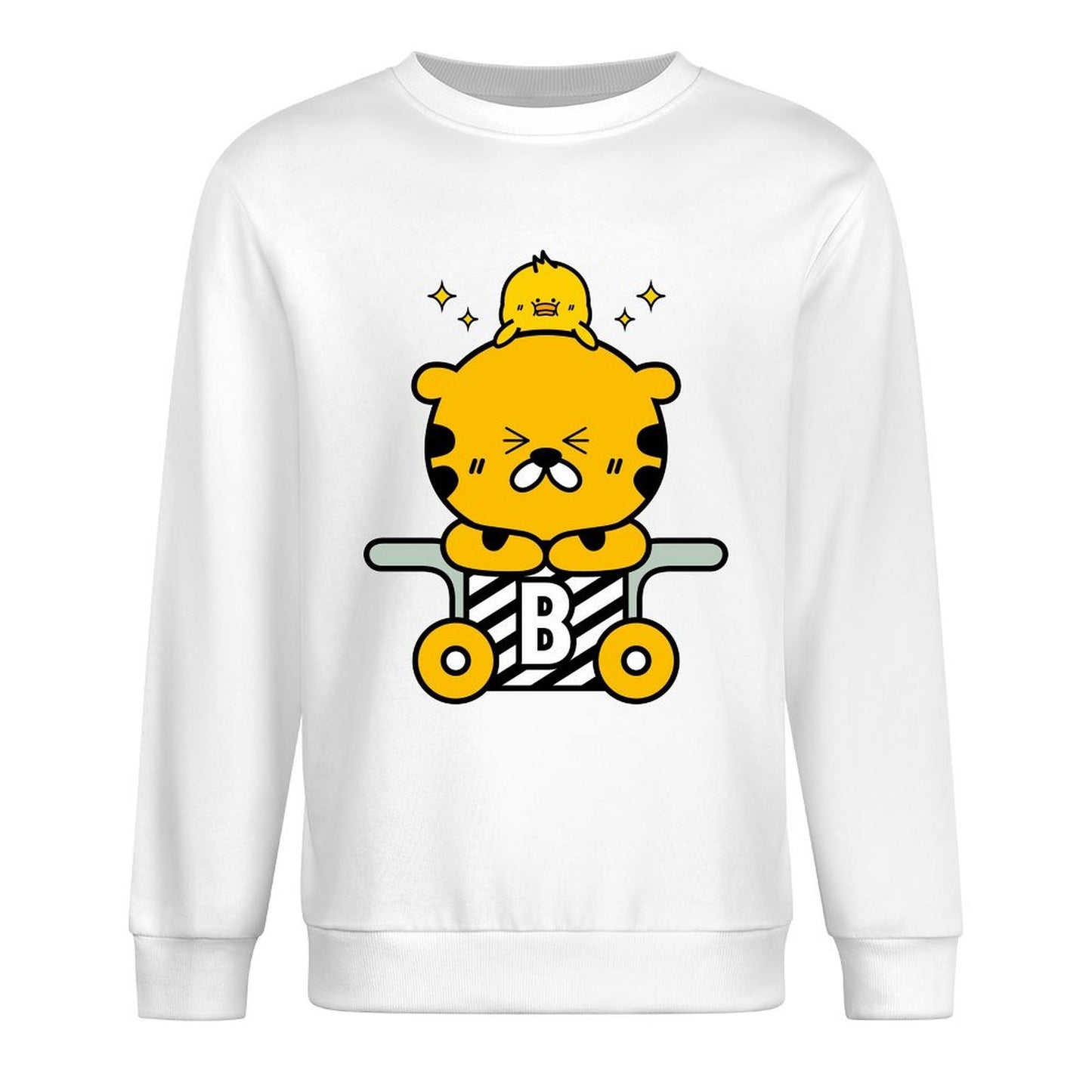 Front Patterned Long Sleeve TopCotton EasyWear