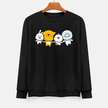 Front Patterned Long Sleeve TopCrewneck Minimalist