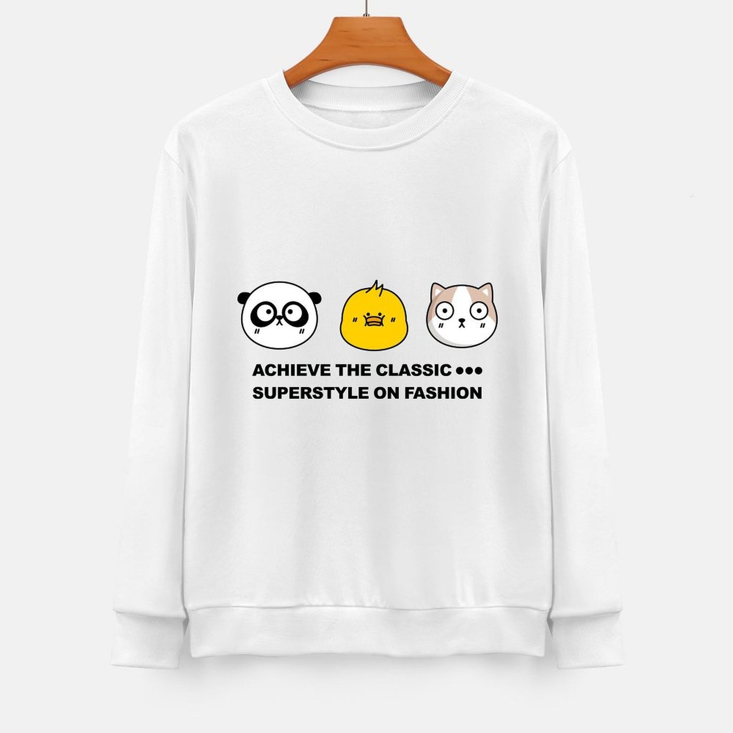 Front Patterned Long Sleeve TopStrong Fade-Resistant