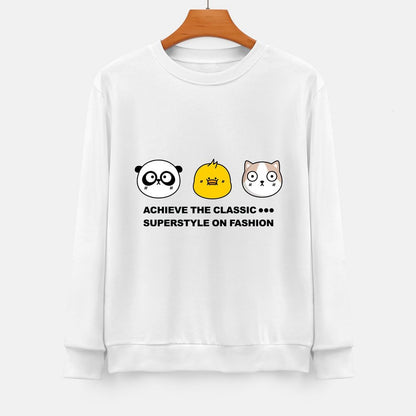 Front Patterned Long Sleeve TopStrong Fade-Resistant