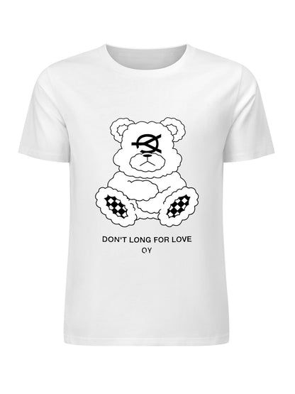 Inkmay Casual Cotton T-shirt Teddy Bear With Cloudy Pattern Prints Unisex T-shirtEasyStyle SoftWear T-Shirt