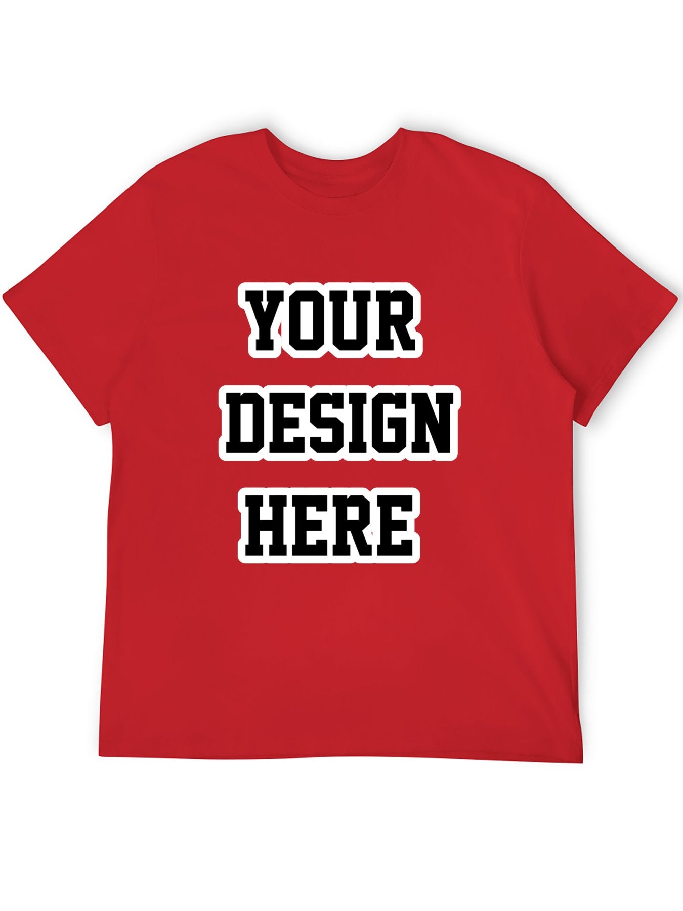 Custom adult heat transfer short-sleeved T-shirts  Red