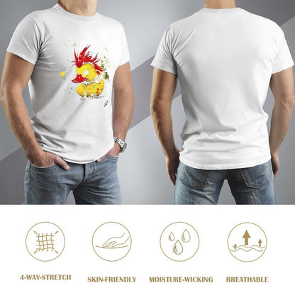 Inkmay Casual  Cotton T-shirt Stylish Duck With Red Hair Splatter Unisex T-shirtLifestyleLine ClassicStyle T-Shirt