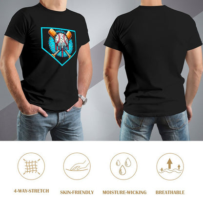 Inkmay Casual  Cotton T-shirt Back The Blue Police Support Design Unisex T-shirtNatural Indoor T-Shirt