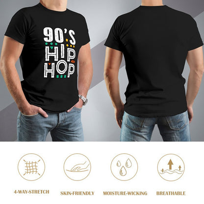 Inkmay Casual  Cotton T-shirt Nineties Hip Hop Pattern Print Design Unisex T-shirtHeavyweight Simple T-Shirt