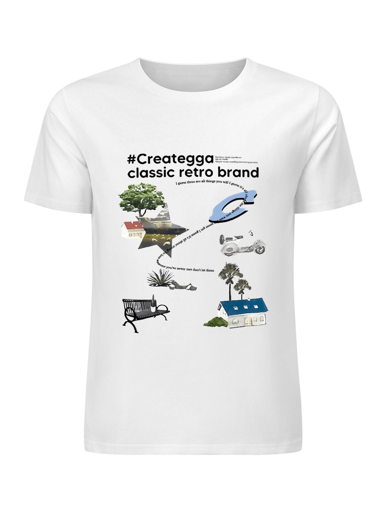 Inkmay Casual Cotton T-shirt Cityscape With Trees And Buildings Unisex T-shirtSharp Premium T-Shirt
