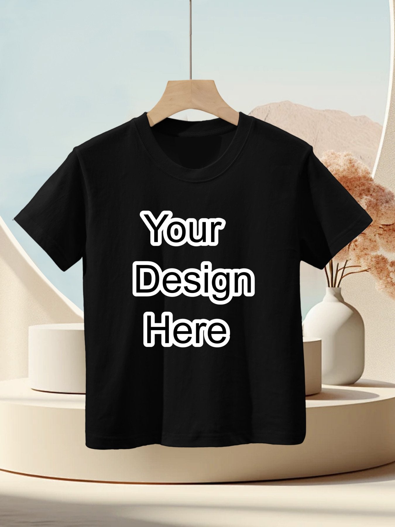 Custom Black Children's Heat Transfer T-Shirt