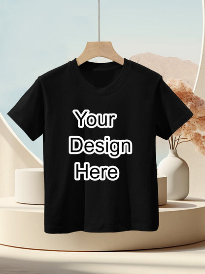 Custom Black Children's Heat Transfer T-Shirt