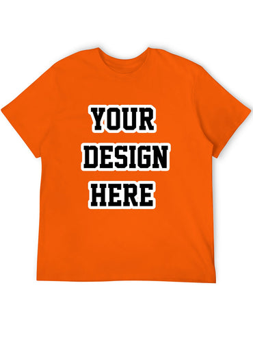 Custom adult heat transfer short-sleeved T-shirts  Tangerine