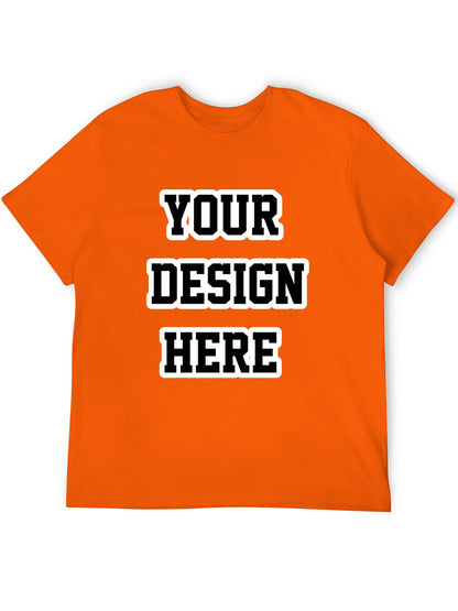 Custom adult heat transfer short-sleeved T-shirts  Tangerine